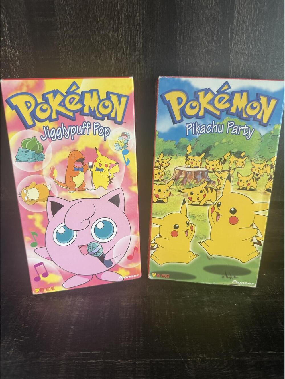 Pokemon VHS Tape Lot Pikachu Party & Jigglypuff Pop Vintage 90s Anime Viz Video